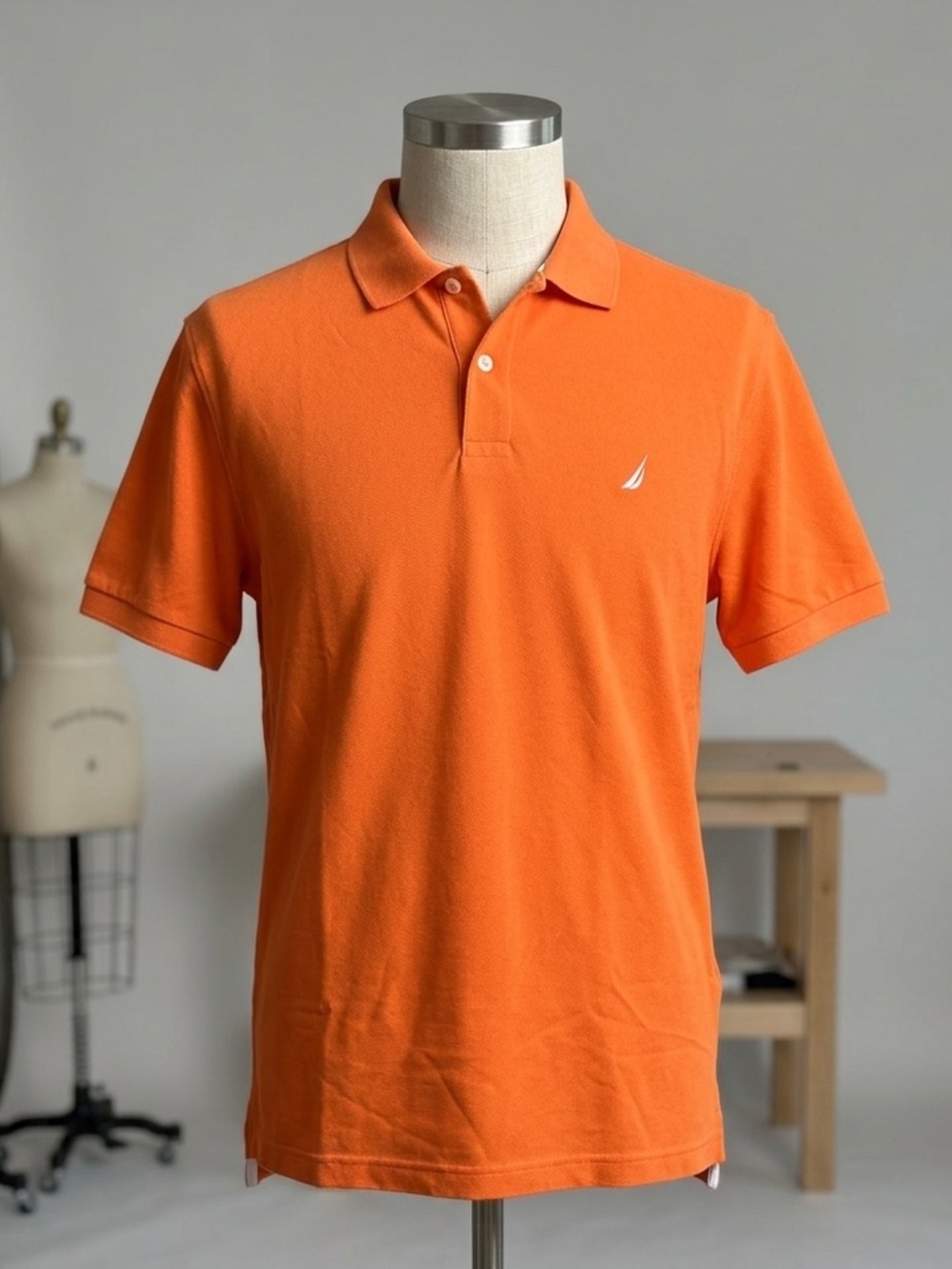 Nautica Men's Classic Fit Pique Polo Shirt - Orange - Size XL (Pit to Pit 25")